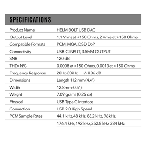 HELM BOLT DAC/AMP - MQA Certified